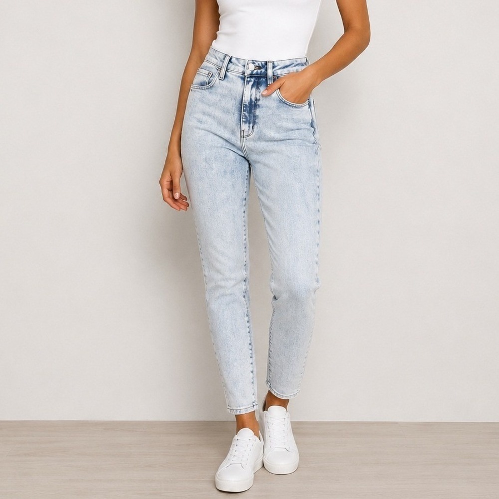 L'Agence The Margot High Rise Skinny Jeans 28 Light Blue Acid Wash Streetwear